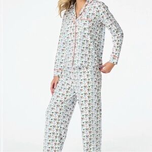 Roller Rabbit Merry Monkey Long Sleeve Polo Style Pajamas